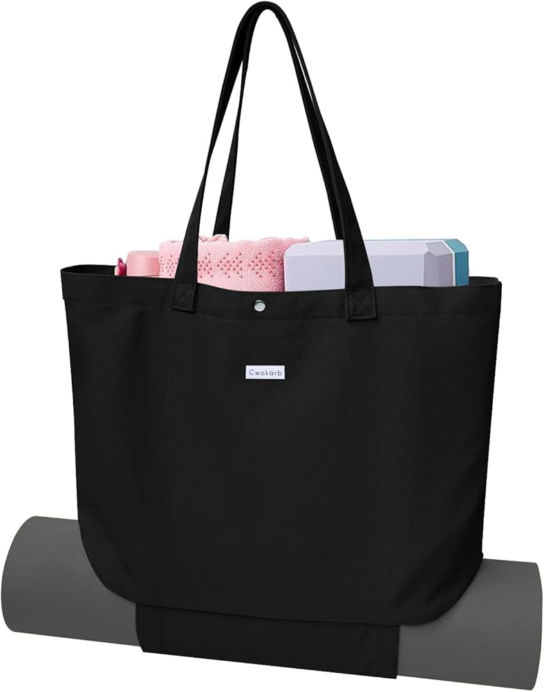 Yoga Bags for Women Canvas Yoga Mats Bags Carrier Pocket Carryall Bag for Office,Workout,Pilates,Travel and Gym