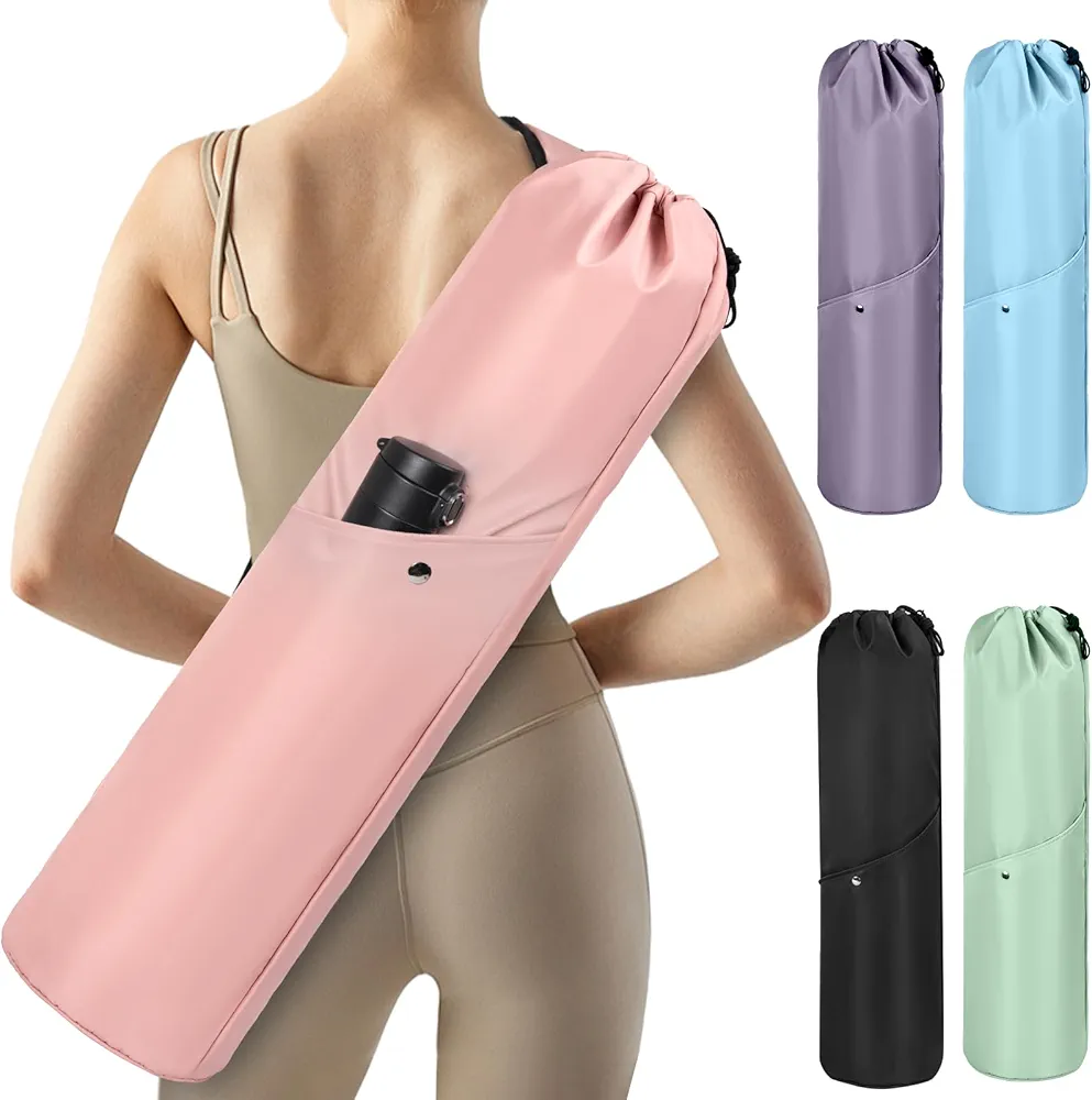 Yoga Mat Bag with Multi-Functional Storage Pockets, Waterproof Yoga Mat Carrying Bag with Adjustable Strap & Yoga mat storage cord, Fits Gym, Class, Beach Park, Travel