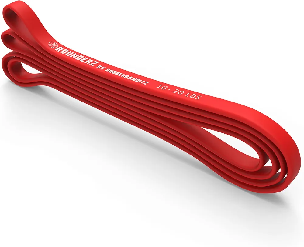 Rubberbanditz Rounded Edge Resistance Band | Compact and Light Weight Exercise Bands | Suitable for all fitness levels users| Travel Friendly Resistance Bands for working out | Pack of 1 (Red)