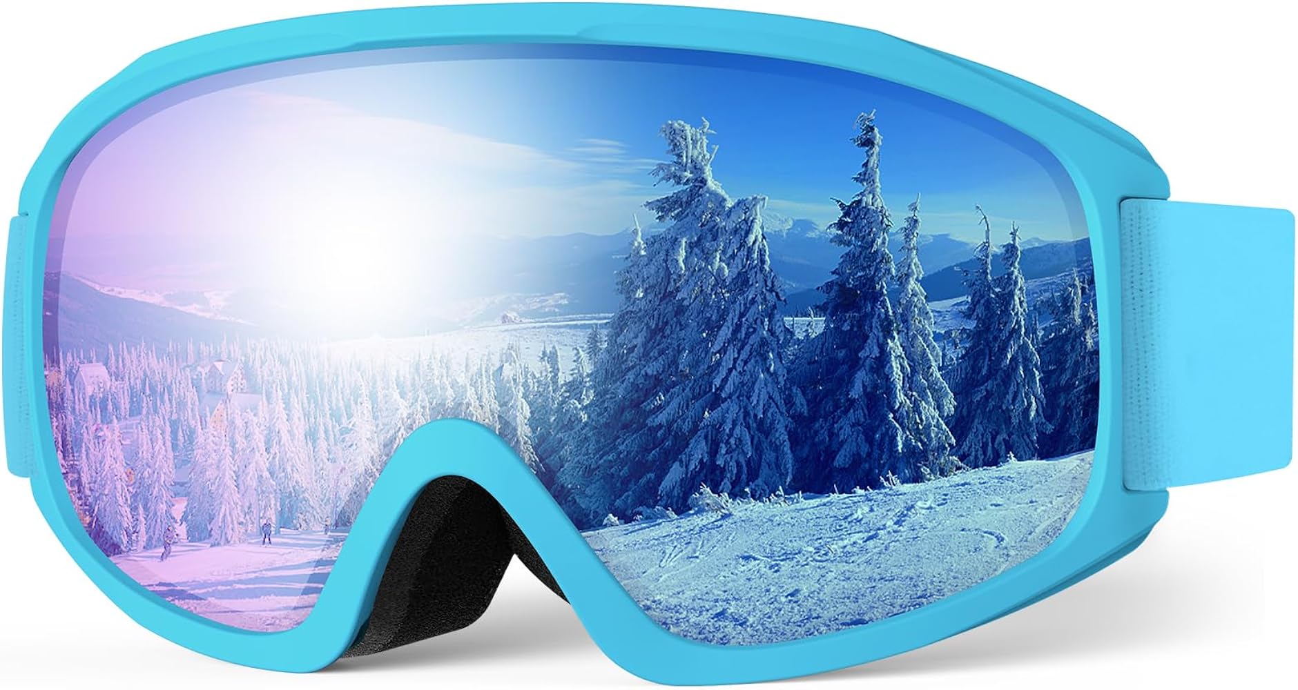 Ski Goggles, OTG-Over Glasses Ski/Snowboard Goggles for Men, Women & Youth,Anti Fog UV Protection Snow Goggles