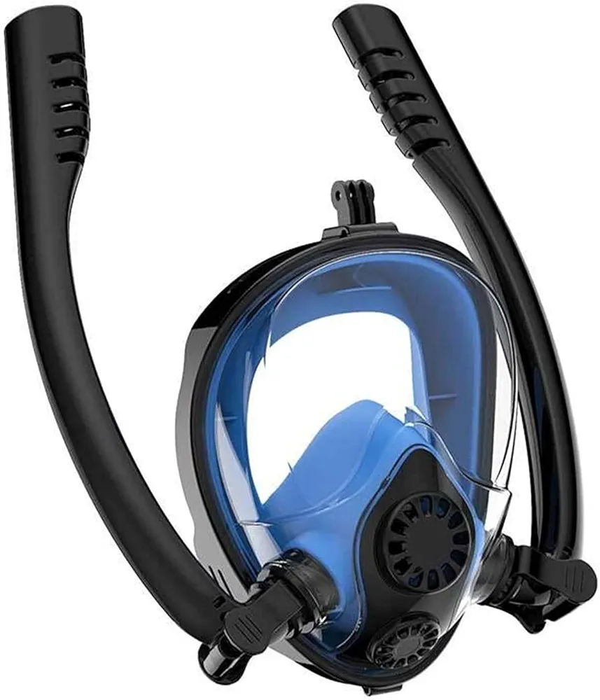 Diving Mask: Full Face Snorkel Mask with Underwater Anti-Fog Technology, Ideal for Swimming, Spearfishing, and Diving. Suitable for Both Adults and Kids.BlueL