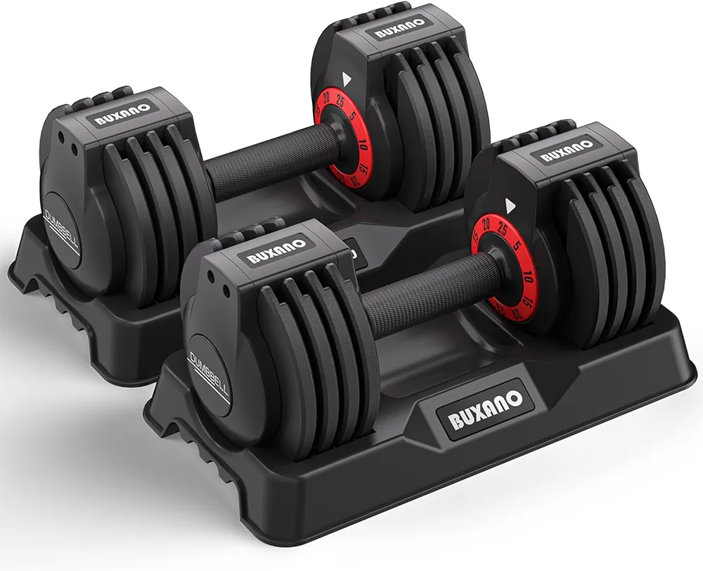 Adjustable Dumbbell 25LB 5 in 1 Single Dumbbell for Men and Women Options with Anti-Slip Metal Handle Adjust Weight Suitable for Full Body Workout Fitness