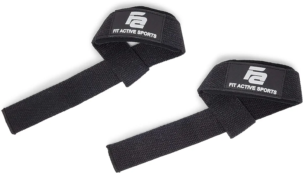 Fit Active Sports Padded Lifting Straps - Pair for Powerlifting, Weightlifting, Bodybuilding, Gym Strength Training