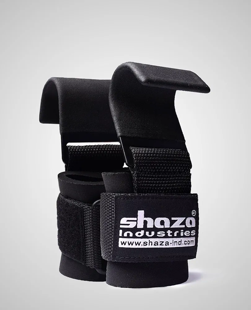 Shaza Fitness Weight Lifting Hook with 8 mm Padding – Powerlifting & Deadlift Support – Gym Strap with Pull-Up Hook