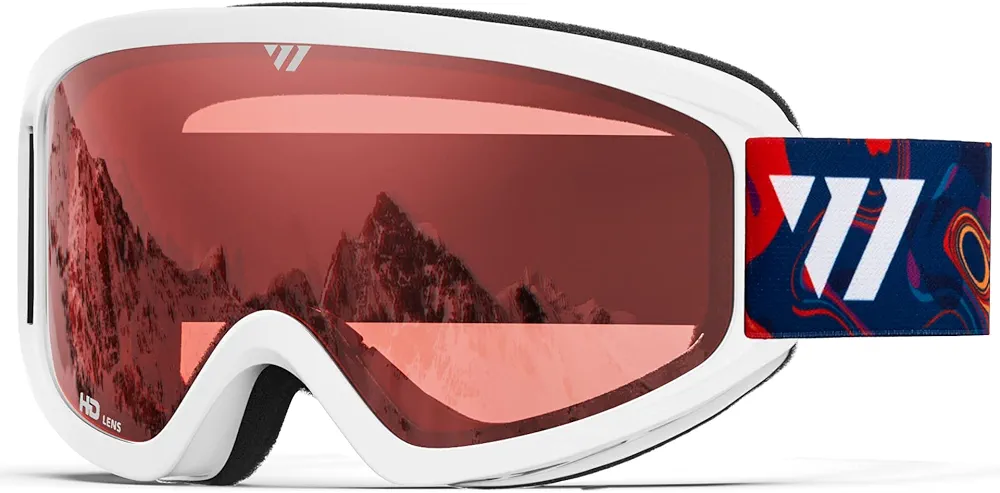 WISTON Ski Goggles - OTG Snow/Snowboard Goggles for Men, Women & Youth - 100% UV Protection W1