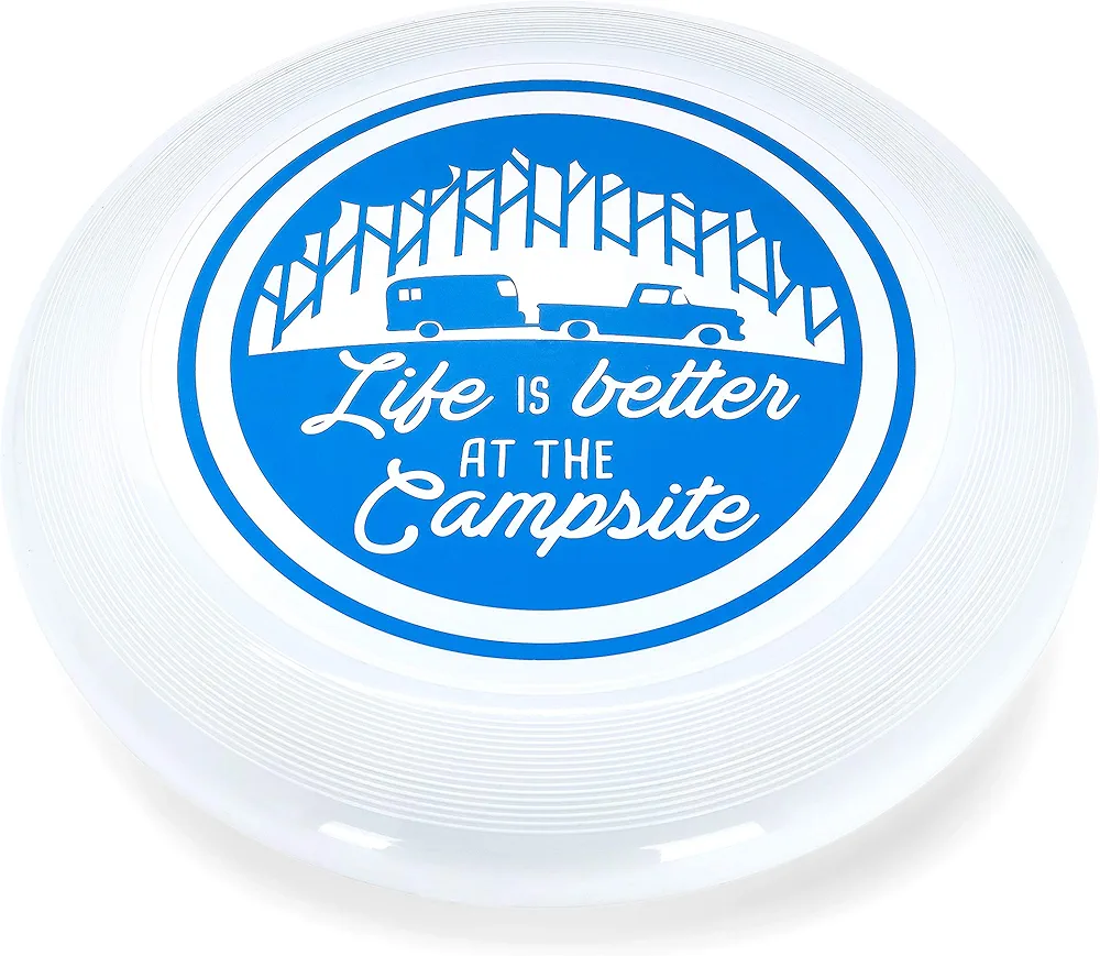 Camco Life is Better at The Campsite Retro RV Themed Flying Disc-for Fun Outdoor Games and Exercising (53256)