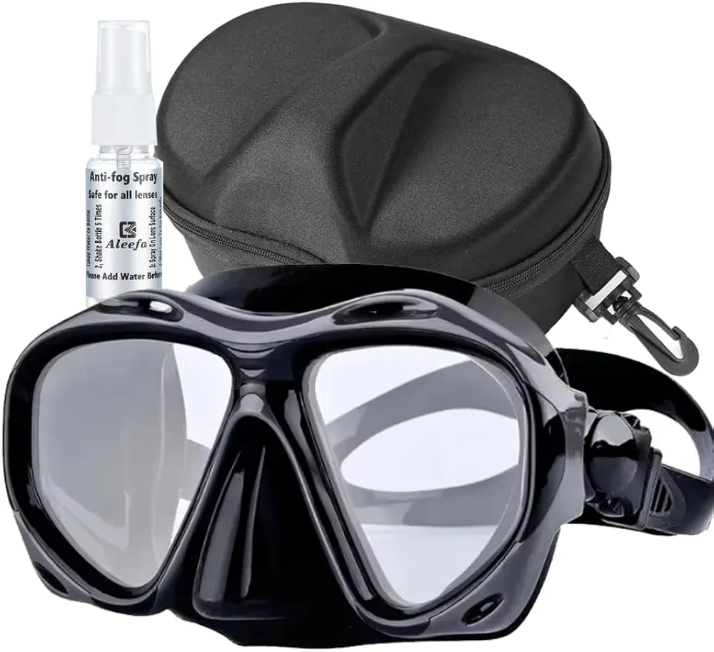 +2.0 to +5.0 Hyperopia Diving Mask Farsighted with Tempered Glass Lenses, Gear for Men Women