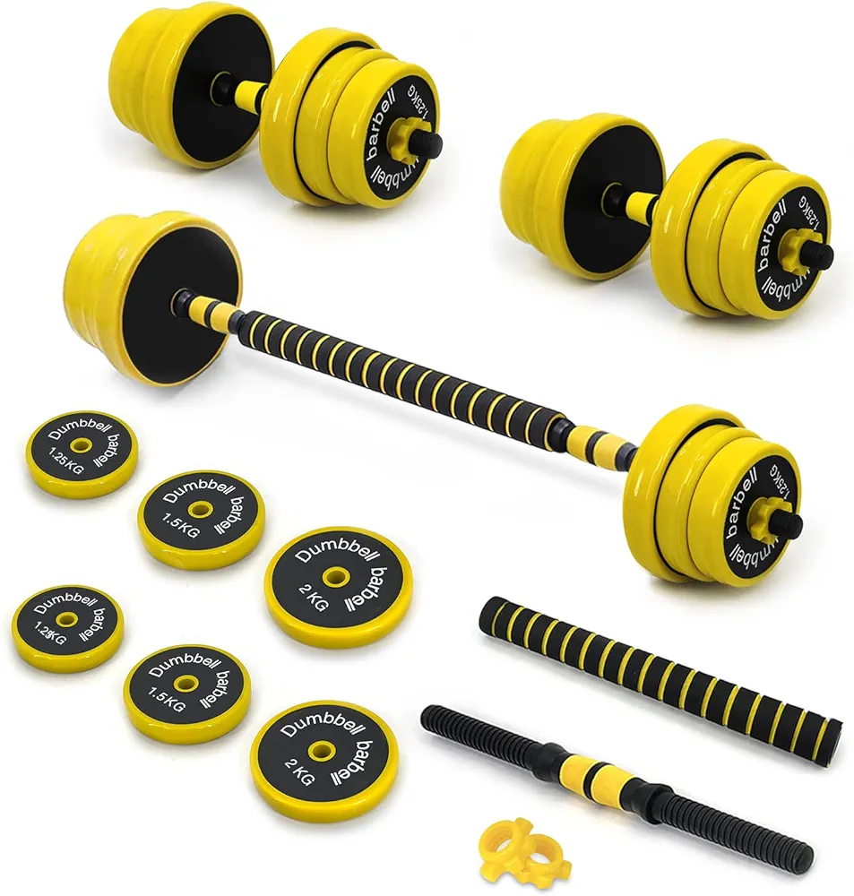 VIVITORY Dumbbell Sets Adjustable Weights, 44 to 66 Lbs, Free Weights Dumbbells Set with Connector, Neoprene Coating Adjustable Dumbbell Set, Dumbbells Weights Set for Home Gym, Cast Iron, Matte Finish