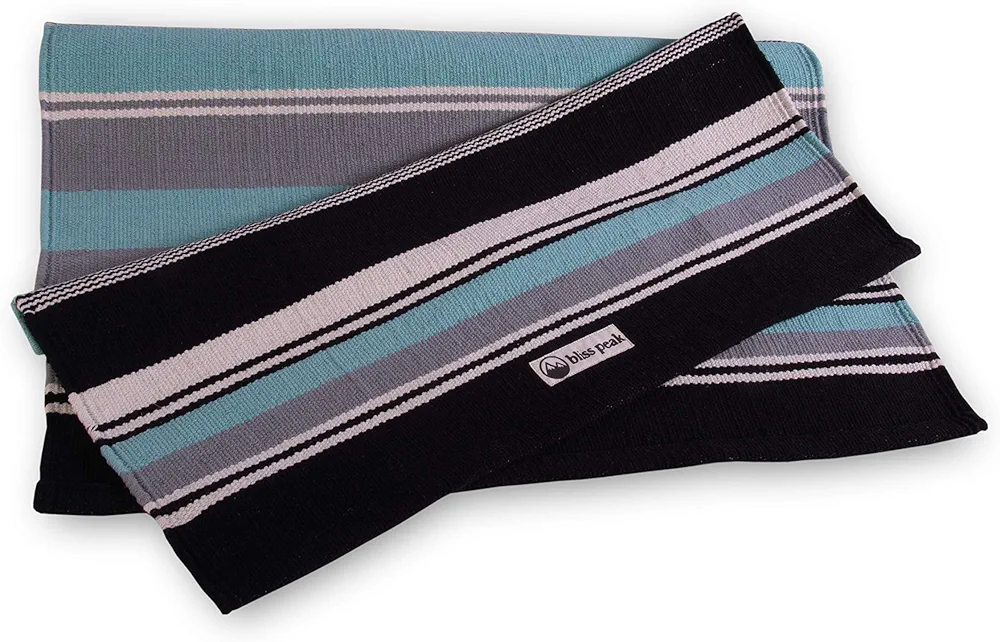 Cotton Yoga Rug by Bliss Peak. 3-in-1: Yoga Rug, Meditation Rug, and Joint Support. Handmade in India. Good for all Yoga styles - Yin, Restorative, Ashthanga, Mysore, Hot Yoga and More.