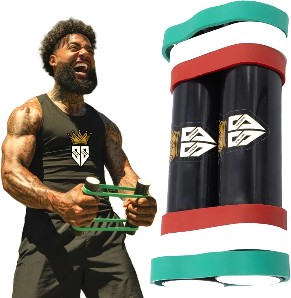RipStick Resistance Band Training Equipment - Upper Body, Shoulder and Joint Rehab - Improve Flexibility, Prevent Injuries, Gain Muscle - Quick Strength Portable Workout - 6 Unbreakable Shredder Bands