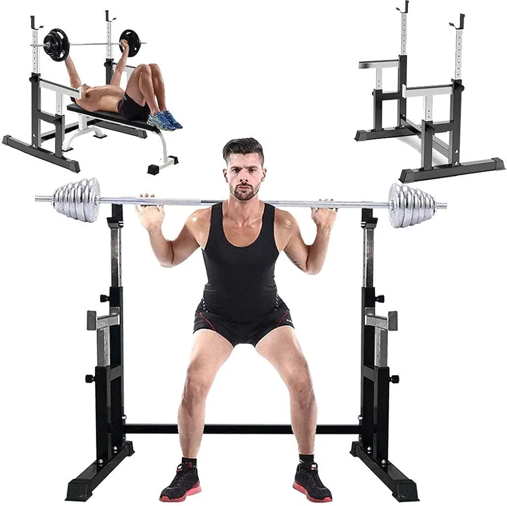 GaRcan Multifunctional dumbbell bench fitness Multi-Function Barbell Rack, Adjustable Squat Stand, Dipping Station, Weight Lifting Rack, Weight Plates Storage, Home Gym Weight Bench Press Stand Stren