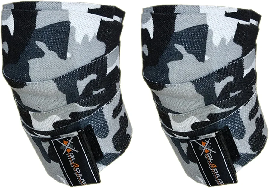 Power Lifter Weight Lifting Knee Wraps Supports Gym Training Fist Straps (Camoflague)