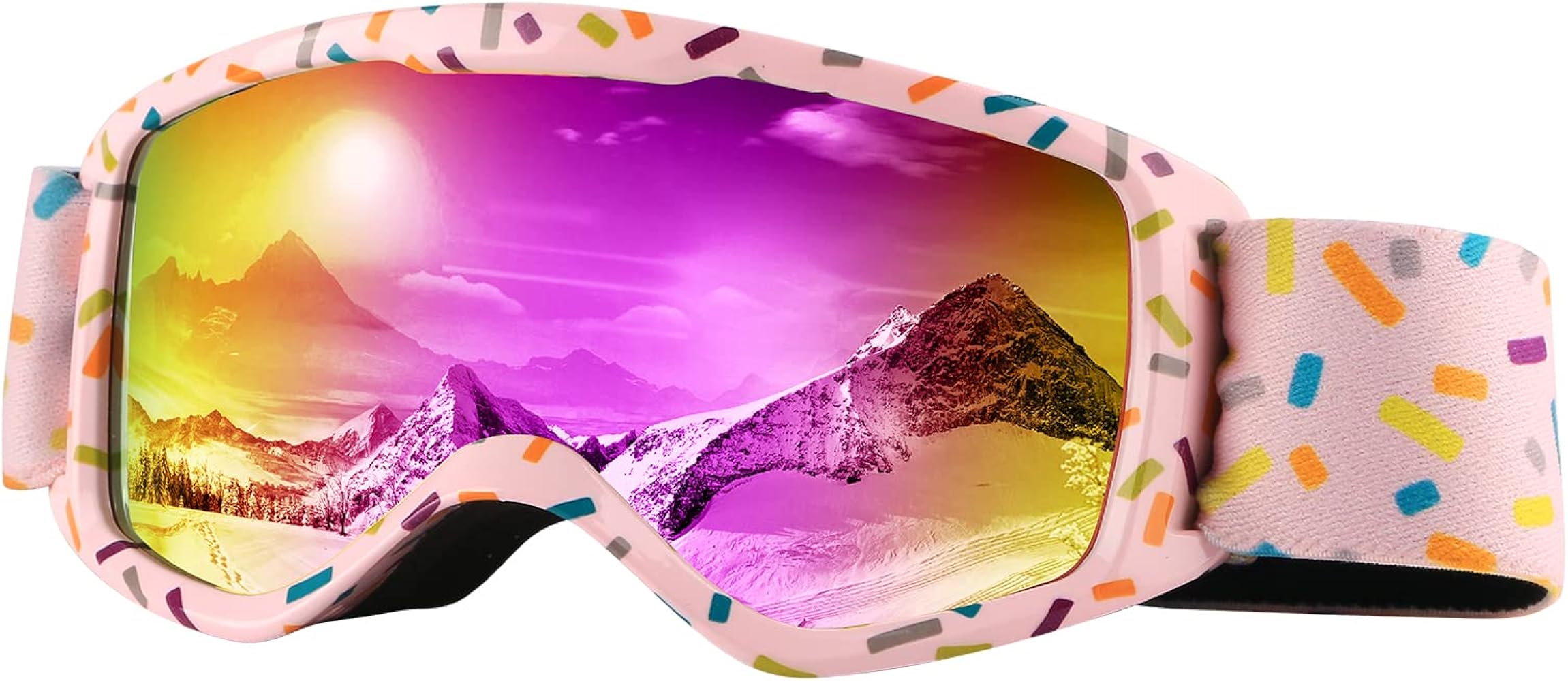 Kids Ski Goggles OTG Kids Snow Goggles Anti Fog UV Protection Snowboard Goggles, Helmet Compatible for Boys Girls Toddler