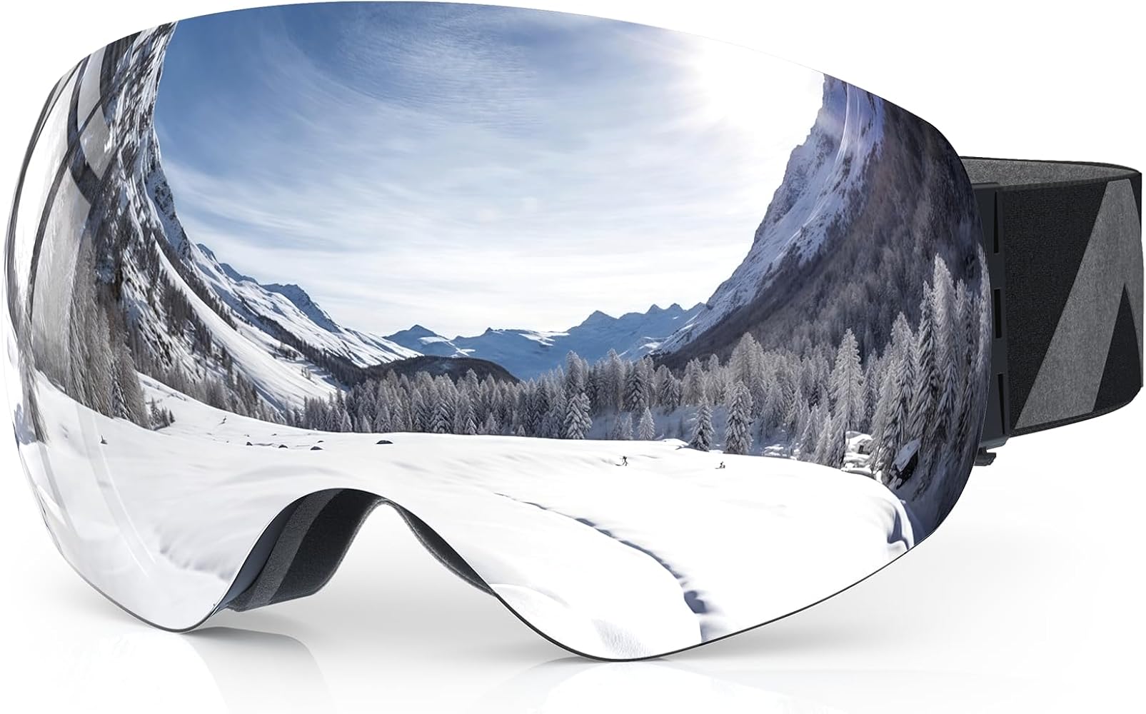 Ski Goggles, 100% UV Protection Anti-Fog Over Glasses Snow Sports Frameless Snowboard Goggles
