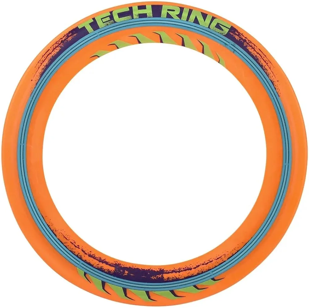 Lanard The Ultimate Tech Rings (11") Soft Rubber Edged Flexible Flying Aero Discs Ultimate Pro Glider Toss Game for Kids and Adults
