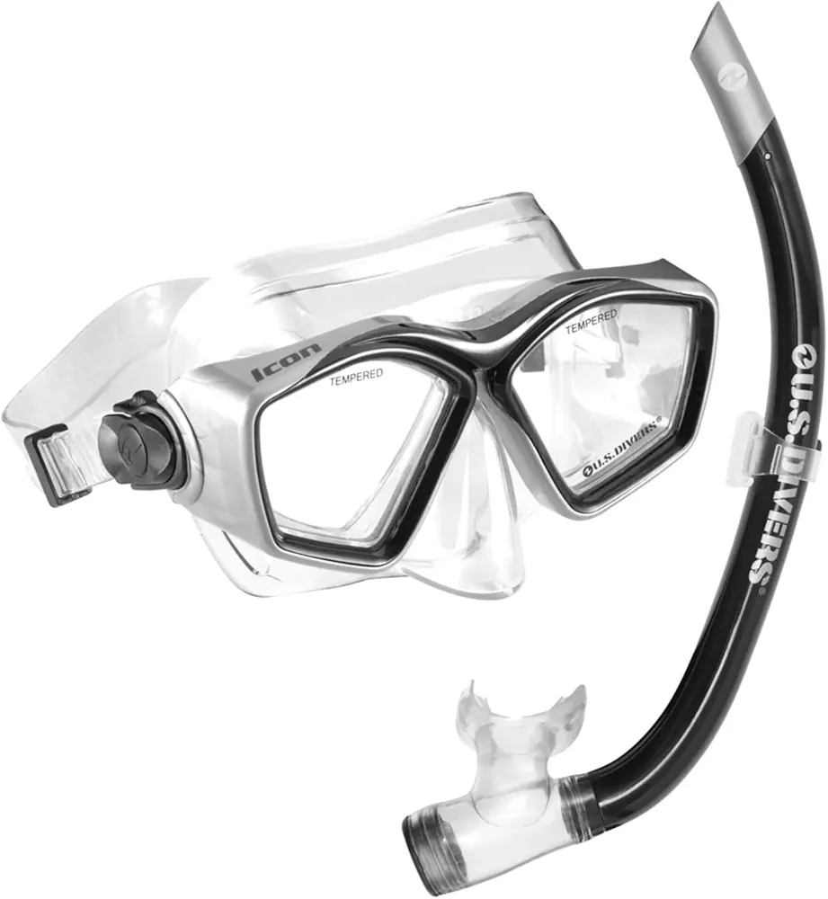 OutdoorMaster x U.S. Divers Icon Snorkeling Gear for Adults, Snorkel Mask Set Anti-Fog & Anti-Leak Diving Mask Goggles for Snorkeling Travel
