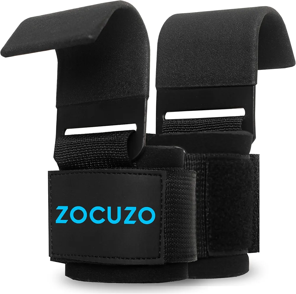 Lifting Hooks (Pair) Heavy Duty Lifting Wrist Straps - Deadlift Straps for Powerlifting Weightlifting for Men & Women Workout Equipment