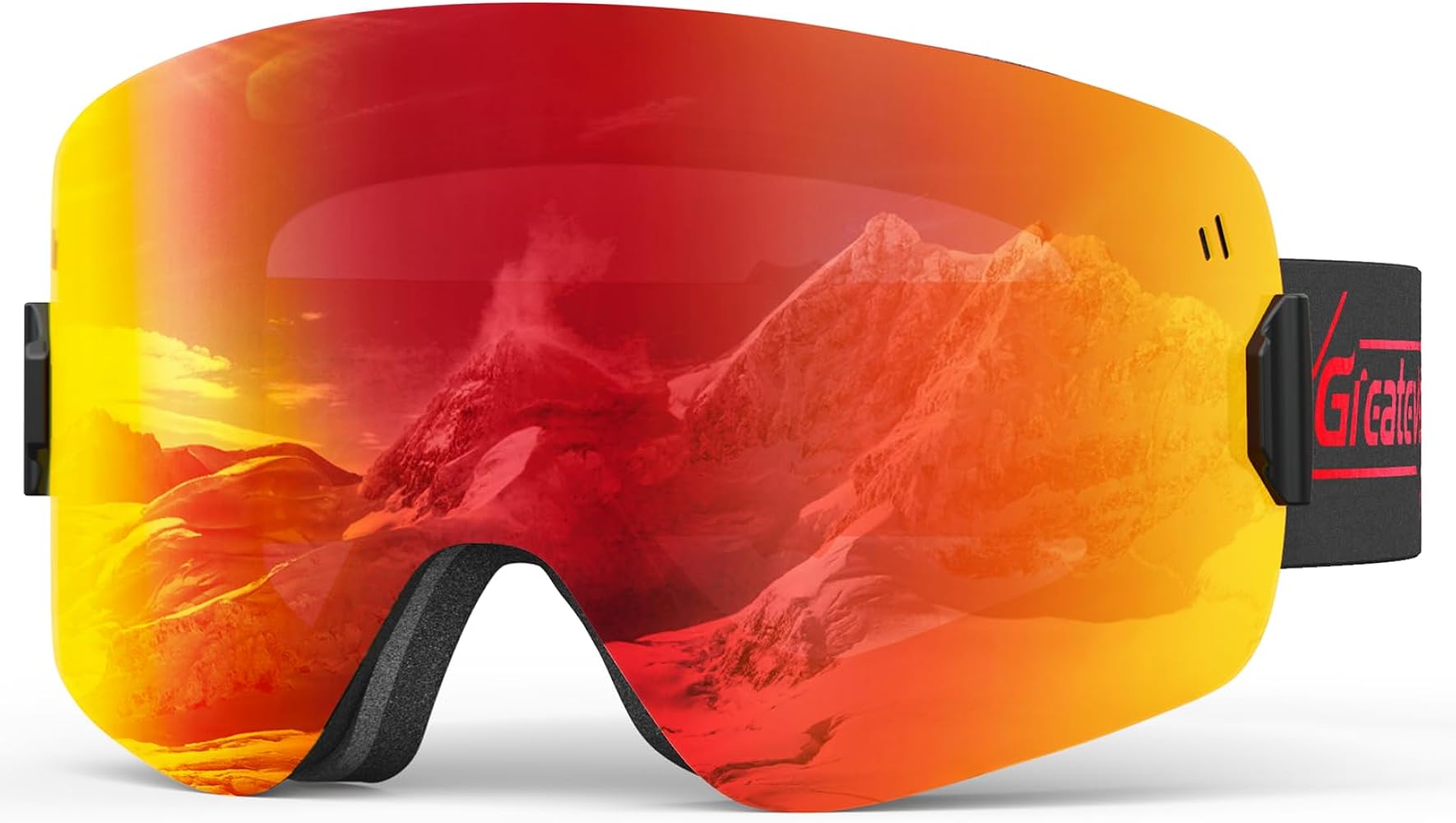 Greatever Ski Goggles, OTG Frameless Snow Snowboard Goggles Cylindrical, Anti Fog UV402 Protection For Men Women Youth Kids