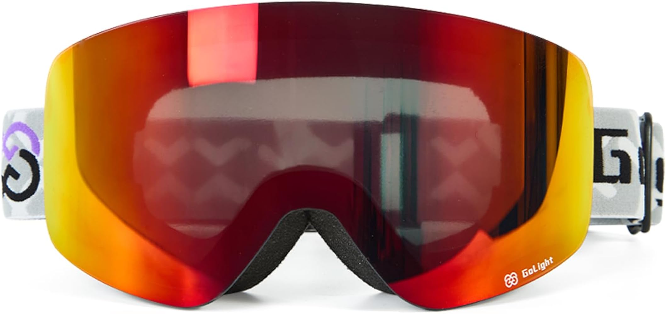 OTG Ski Goggles, Over Glasses Ski Goggles for Men Women, Frameless 100% UV Protection Anti Fog Unisex Snow Winter Goggles, for Snowboarding Snowmobile Skydiving, Full Black-Red Revo, YG-83