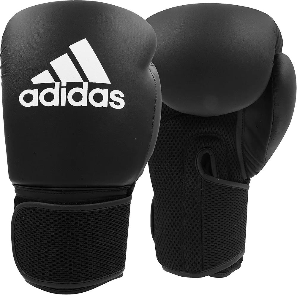 Adidas Hybrid25 Boxing Gloves - for Boxing, MMA, Kickboxing, Muay Thai, Beginner Punching Bag Workouts, Designed for Men & Women, Enhanced Training Performance, ADIH25 (Black, 10 OZ)