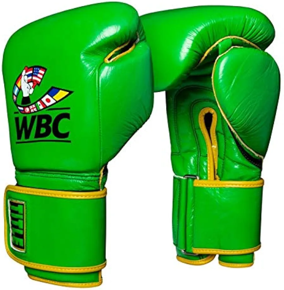 Title Boxing WBC Bag Gloves, Green/Black, 14OZ