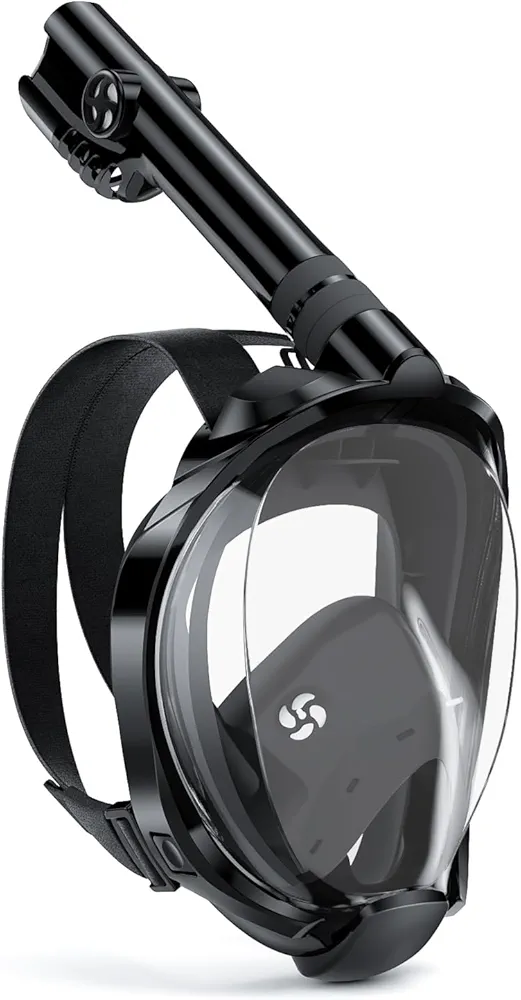 W WSTOO Full Face Snorkel Mask,Suitable for Beginners Dry Top Snorkeling Gear,Can Your Mouth or Nose to Breathe,180 Degrees Panoramic View,Anti-Fog Anti-Leak,Summer Travel and Vacationing Best Gifts