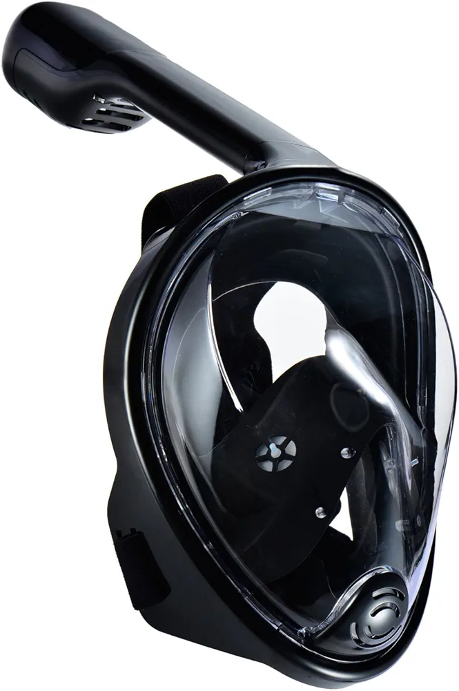 180°View Snorkel Mask Full Face Easy Breath,Anti-Fog, Anti-Leak with Adjustable Head Straps with Longer Snorkeling Tube Larger Area