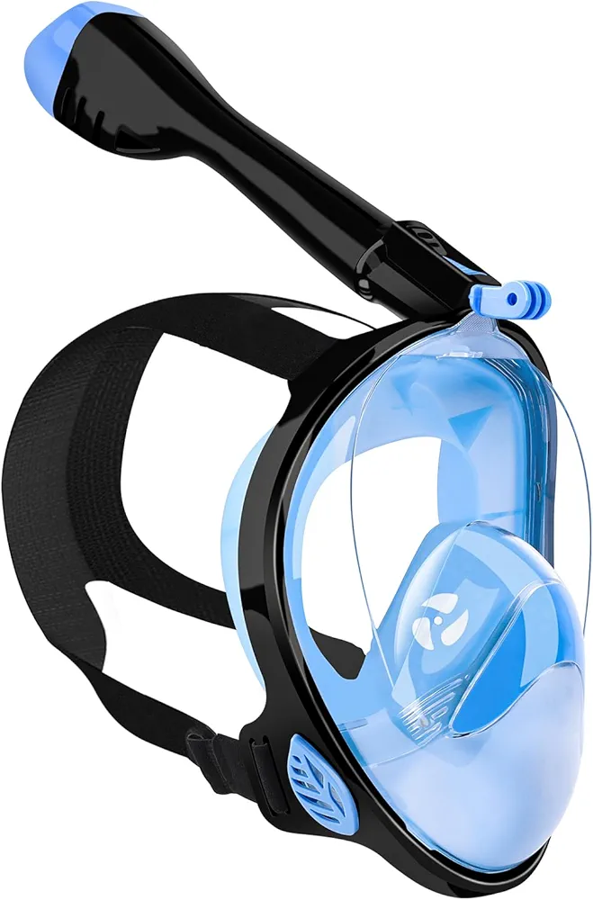 Full face Ventilation Tube mask for Adults,Using The Latest Dry top System,180 Degree Panoramic Diving Equipment,Equipped with a Camera,Breathing Safety,Leak Proof and Fog Proof…