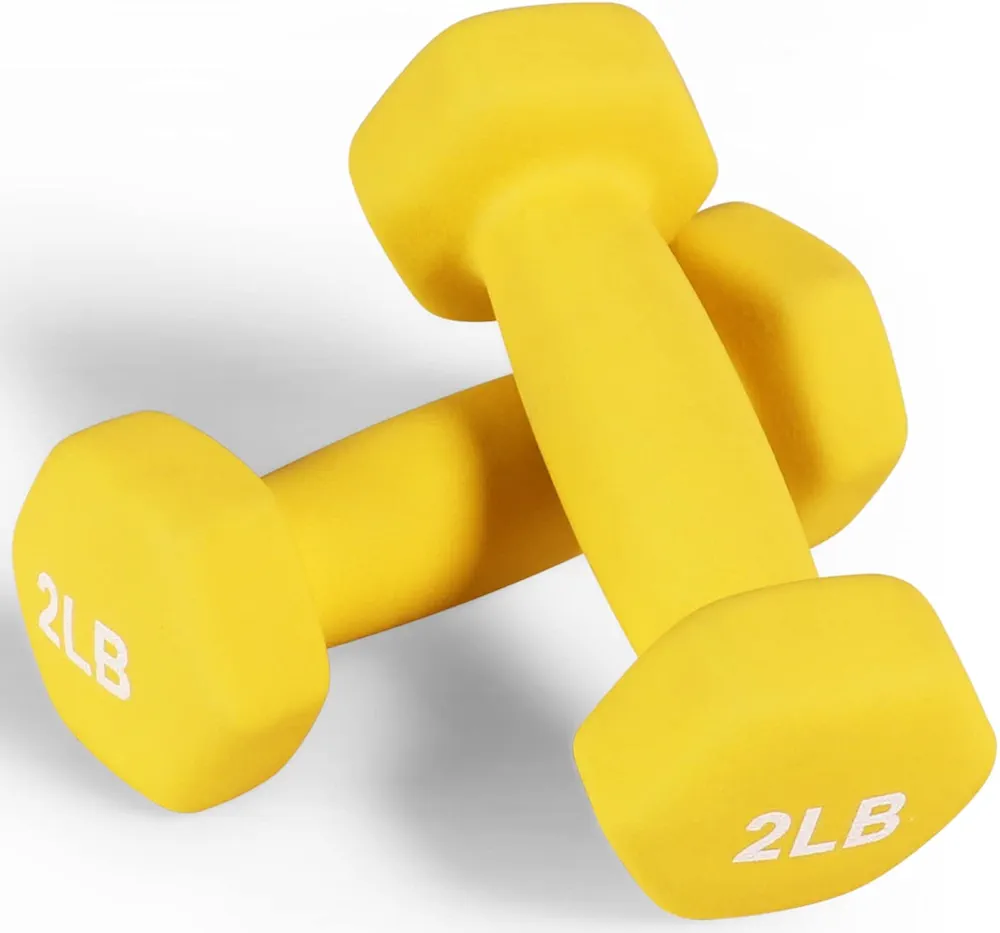 Neoprene Dumbbell Hand Weights, Anti-Slip, Anti-roll, Hex Shape Colorful, Pair or Set with Stand